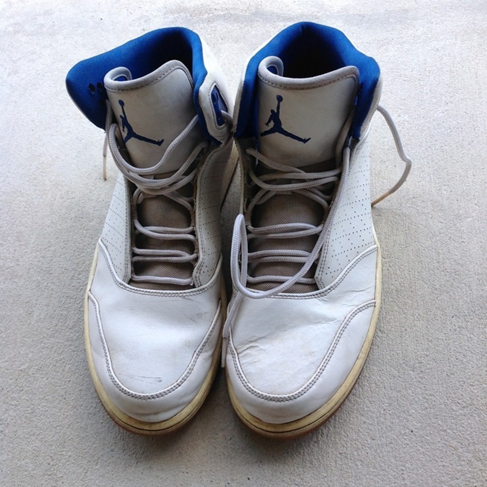 Nike Air Jordan 1 Flight 5 Basketball Shoes Men Sz 12  881434-117 White And Blue
